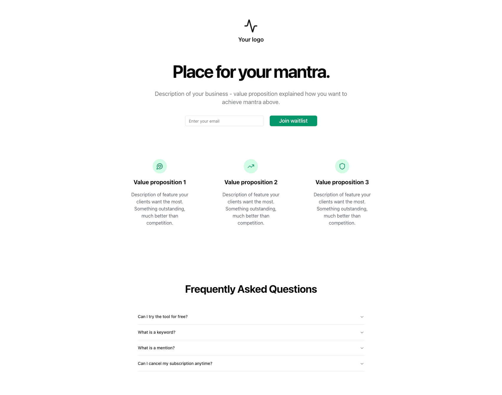 landing page idea